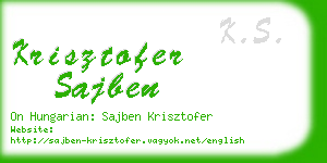 krisztofer sajben business card